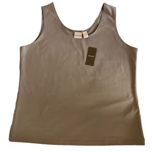 Chico's Microfiber Contemporary Tank Basic Knit Size 3 Palamino NWT